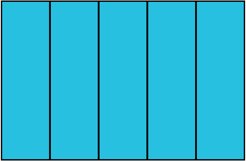 Cerulean-Blue Rectangle Fraction 5:5