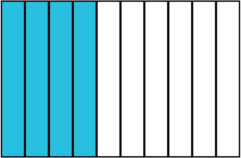 Cerulean-Blue Rectangle Fraction 4:10