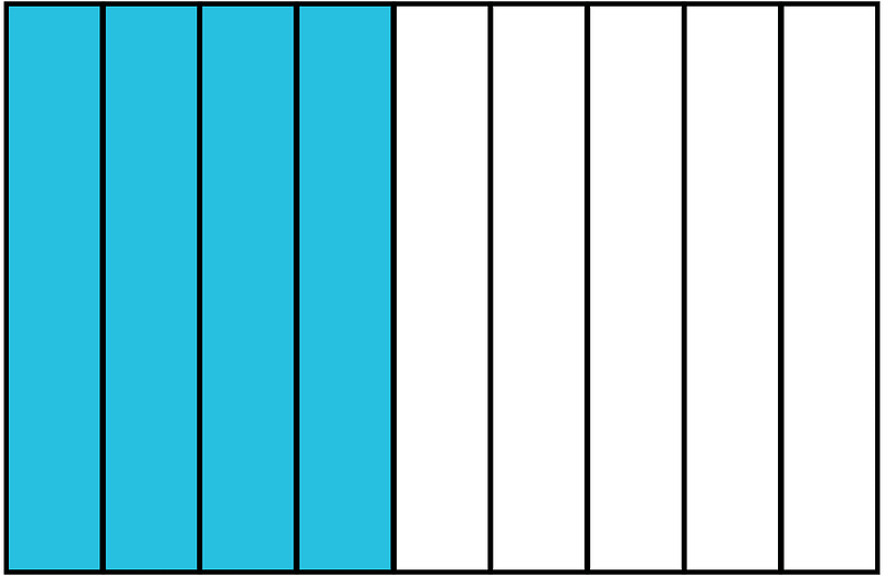 Cerulean-Blue Rectangle Fraction 4:9