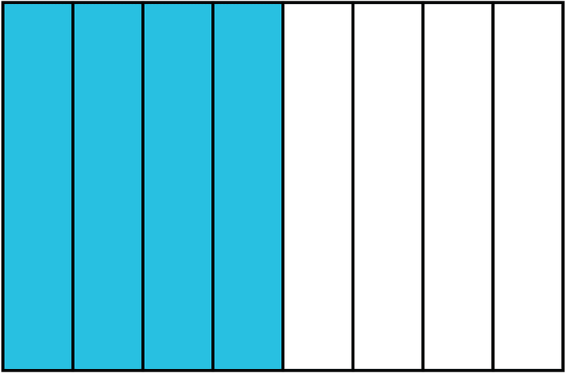 Cerulean-Blue Rectangle Fraction 4:8