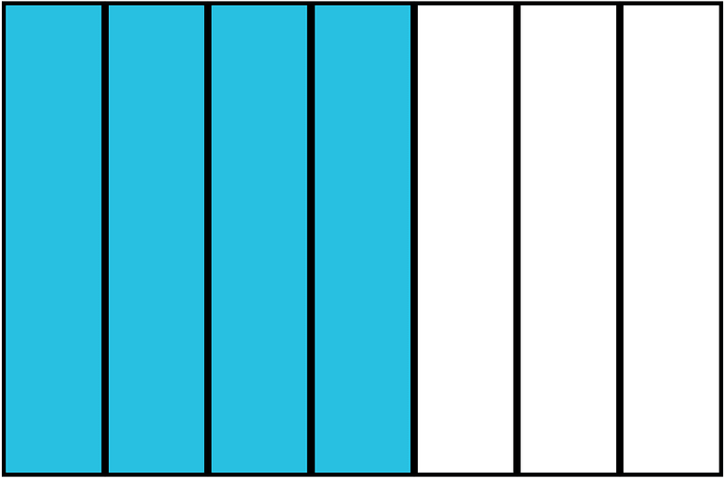 Cerulean-Blue Rectangle Fraction 4:7