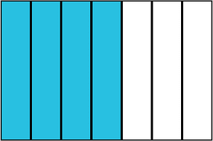 Cerulean-Blue Rectangle Fraction 4:7