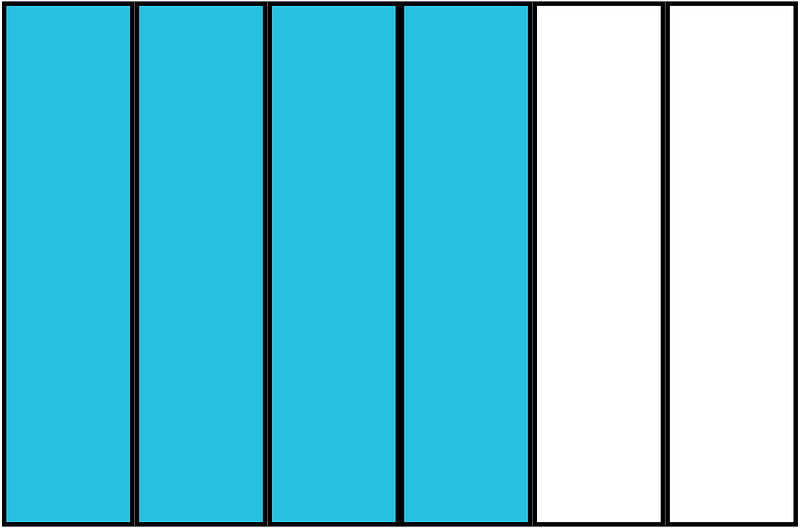 Cerulean-Blue Rectangle Fraction 4:6