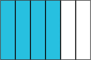 Cerulean-Blue Rectangle Fraction 4:6