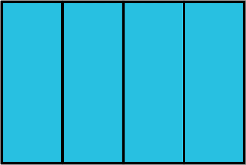 Cerulean-Blue Rectangle Fraction 4:4