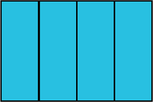 Cerulean-Blue Rectangle Fraction 4:4
