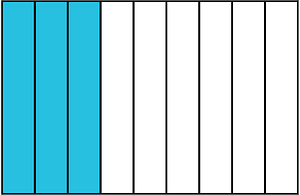 Cerulean-Blue Rectangle Fraction 3:9