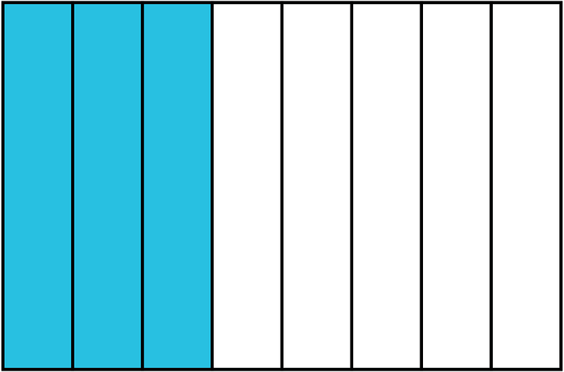 Cerulean-Blue Rectangle Fraction 3:8