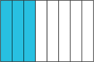 Cerulean-Blue Rectangle Fraction 3:8