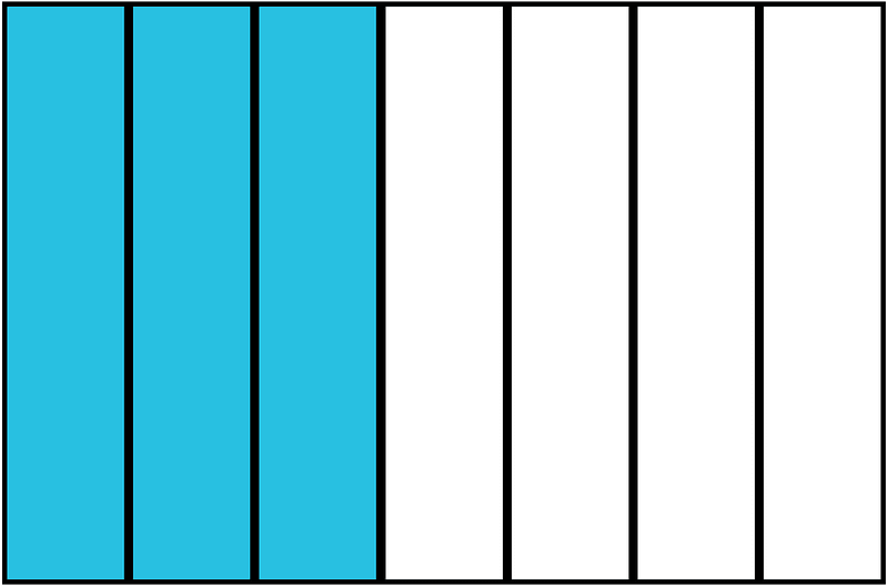 Cerulean-Blue Rectangle Fraction 3:7