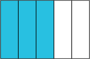 Cerulean-Blue Rectangle Fraction 3:5