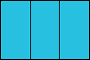 Cerulean-Blue Rectangle Fraction 3:3