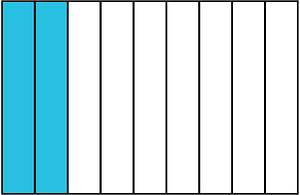 Cerulean-Blue Rectangle Fraction 2:9