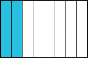 Cerulean-Blue Rectangle Fraction 2:8