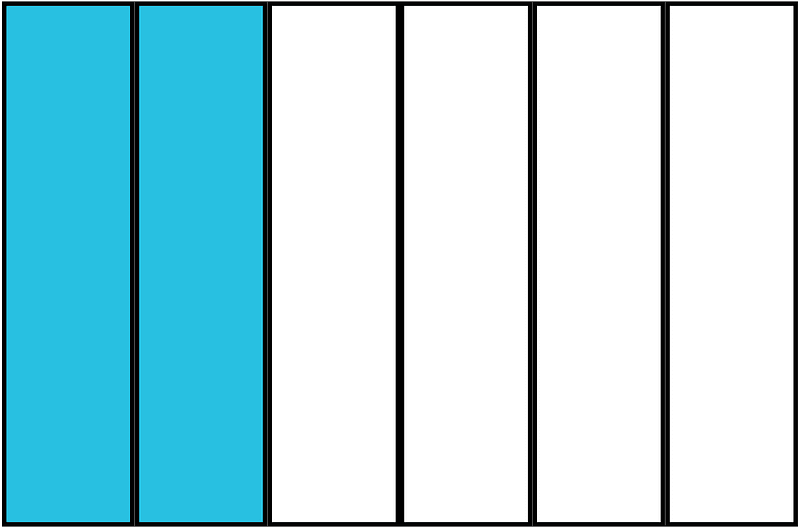 Cerulean-Blue Rectangle Fraction 2:6