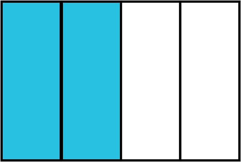 Cerulean-Blue Rectangle Fraction 2:4