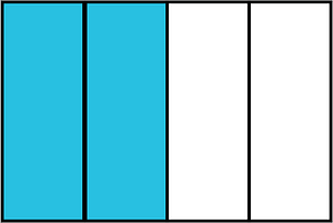 Cerulean-Blue Rectangle Fraction 2:4