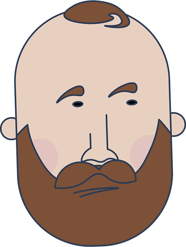 Bearded man head