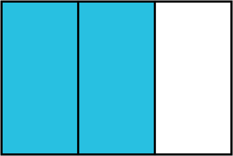 Cerulean-Blue Rectangle Fraction 2:3