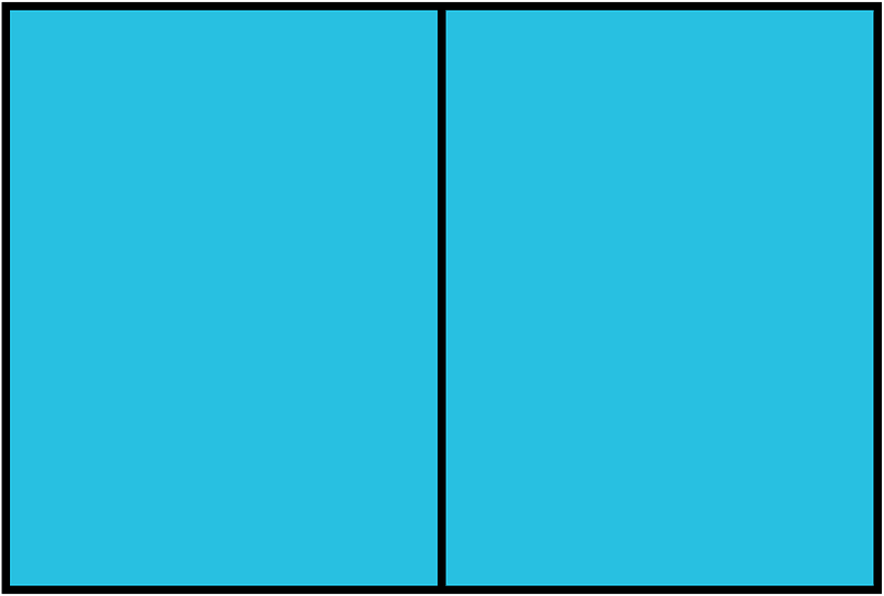 Cerulean-Blue Rectangle Fraction 2:2