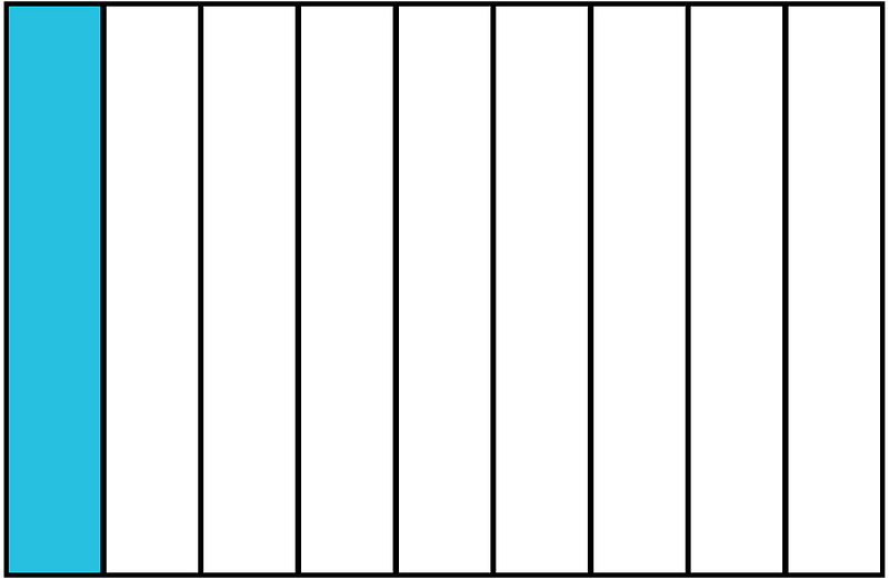 Cerulean-Blue Rectangle Fraction 1:9