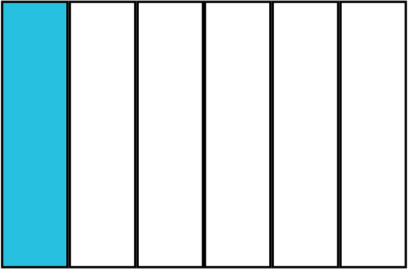 Cerulean-Blue Rectangle Fraction 1:6