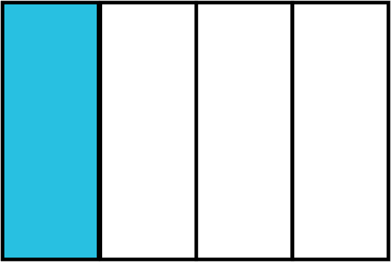 Cerulean-Blue Rectangle Fraction 1:4