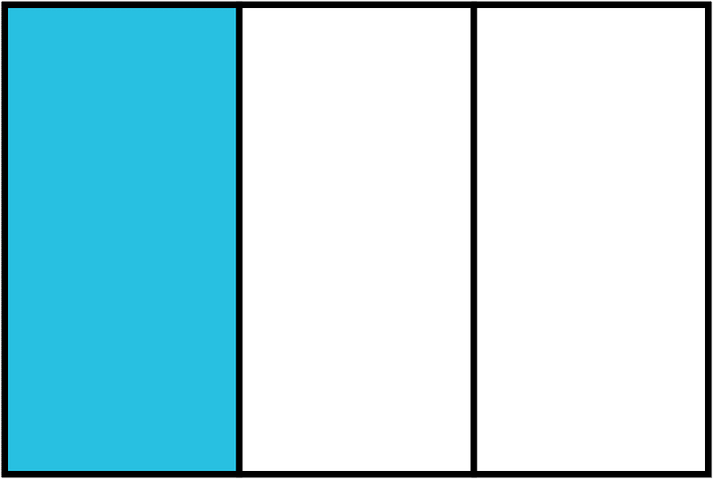 Cerulean-Blue Rectangle Fraction 1:3