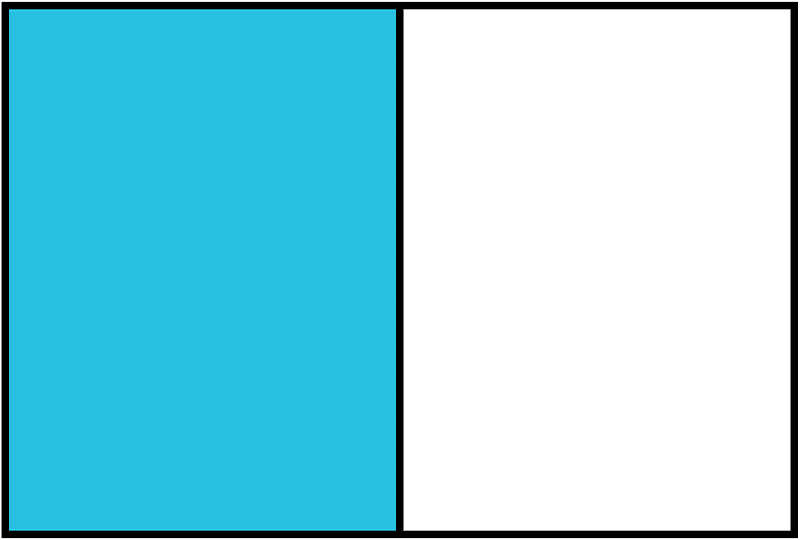 Cerulean-Blue Rectangle Fraction 1:2