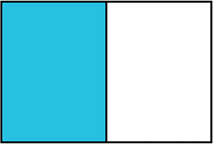 Cerulean-Blue Rectangle Fraction 1:2