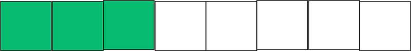 Green Rectangle Fraction 3:8