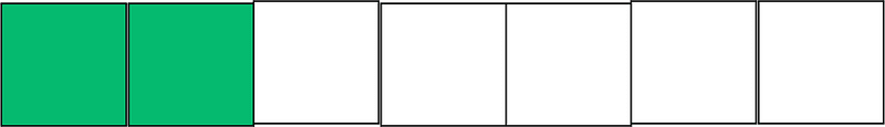 Green Rectangle Fraction 2:7