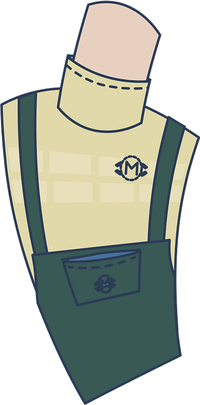 Inclined handyman torso