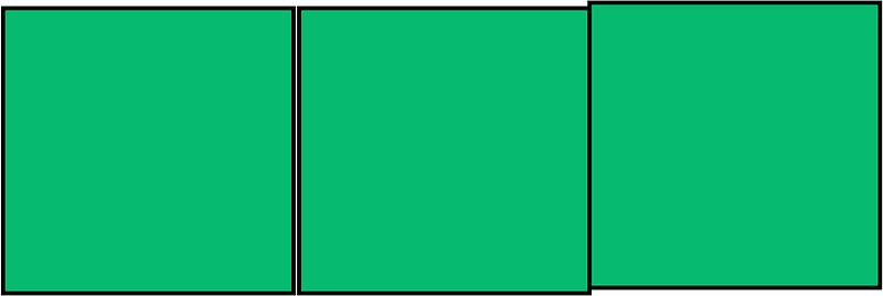 Green Rectangle Fraction 3:3