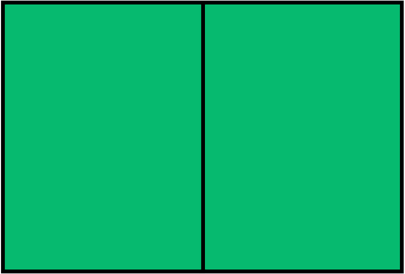 Green Rectangle Fraction 2:2