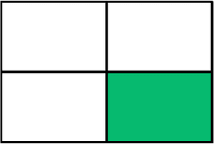 Green Rectangle Fraction 1:4