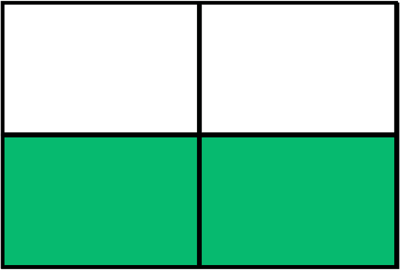 Green Rectangle Fraction 2:4