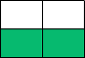 Green Rectangle Fraction 2:4