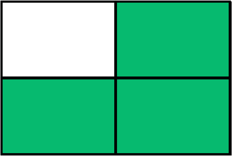 Green Rectangle Fraction 3:4