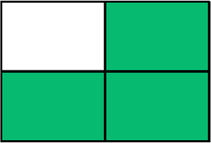 Green Rectangle Fraction 3:4