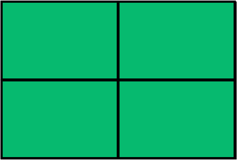 Green Rectangle Fraction 4:4