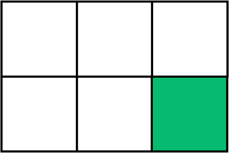 Green Rectangle Fraction 1:6