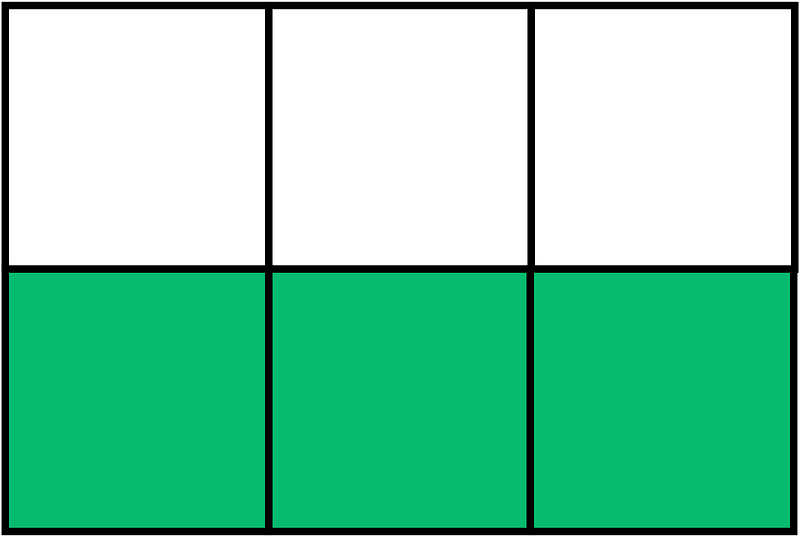Green Rectangle Fraction 3:6