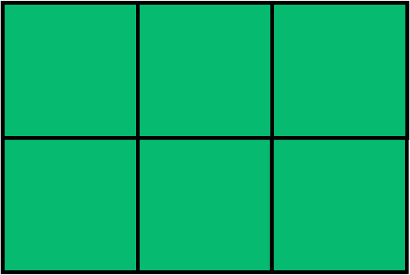 Green Rectangle Fraction 6:6