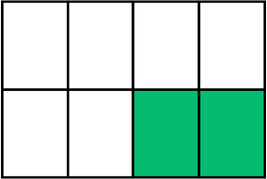 Green Rectangle Fraction 2:8