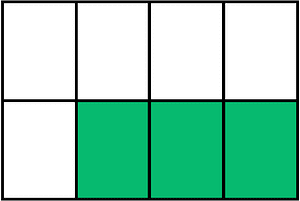 Green Rectangle Fraction 3:8