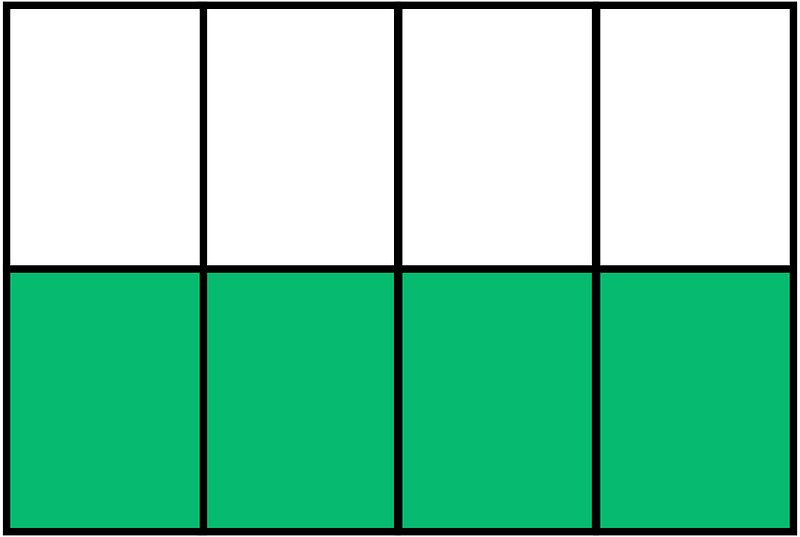 Green Rectangle Fraction 4:8
