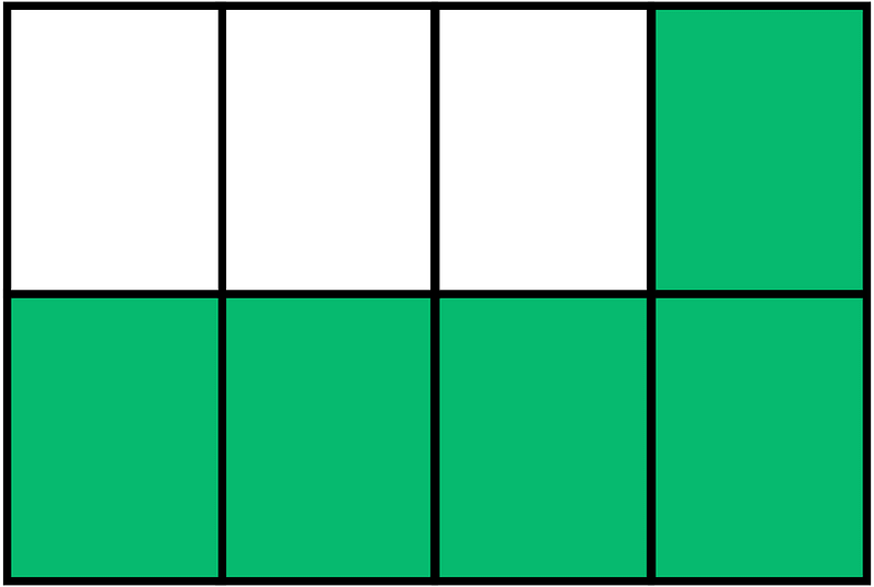 Green Rectangle Fraction 5:8
