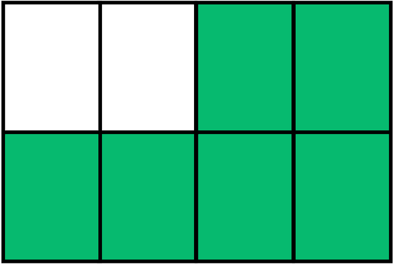 Green Rectangle Fraction 6:8