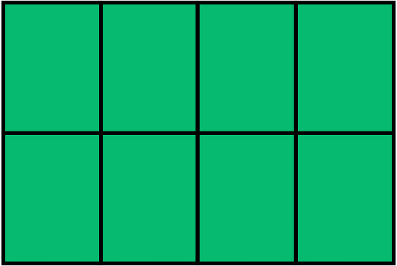 Green Rectangle Fraction 8:8